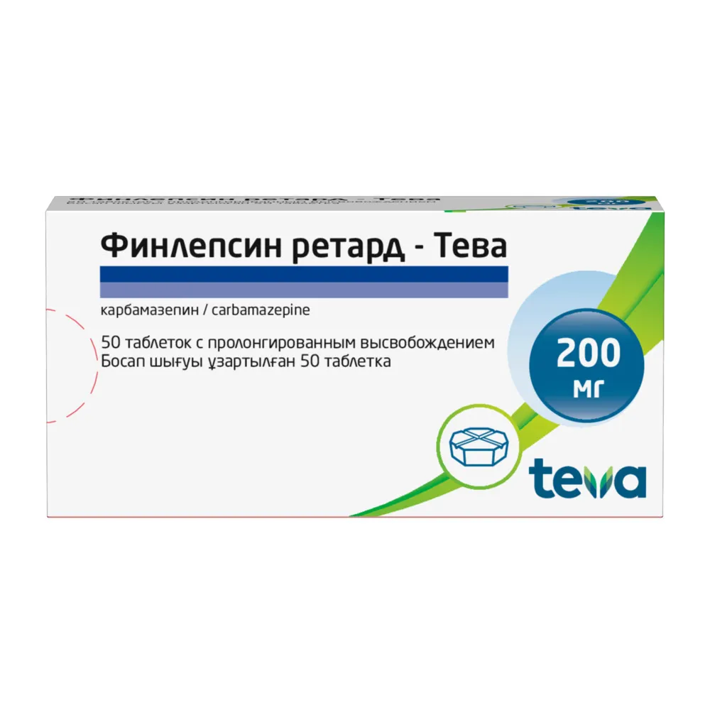 Финлепсин ретард-Тева 200 мг таблетки пролонгированного высвобождения №50