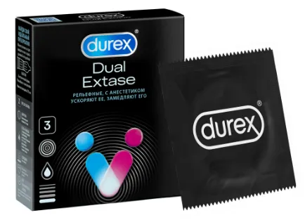 Презерватив №3 Durex Dual Extase