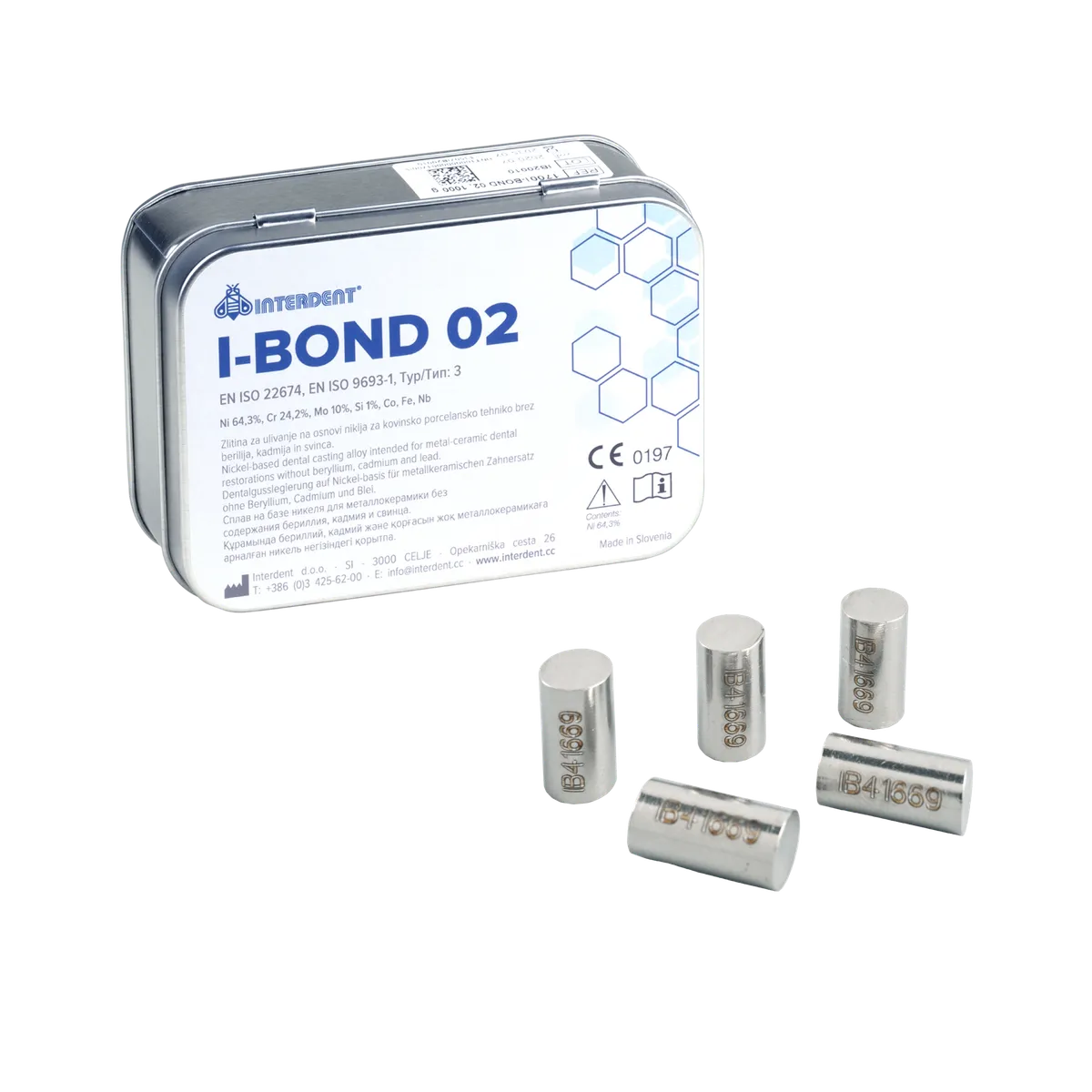 Сплав I-BOND 02, никель-хромовый , д/металлокерамики, уп-1000г /1700/