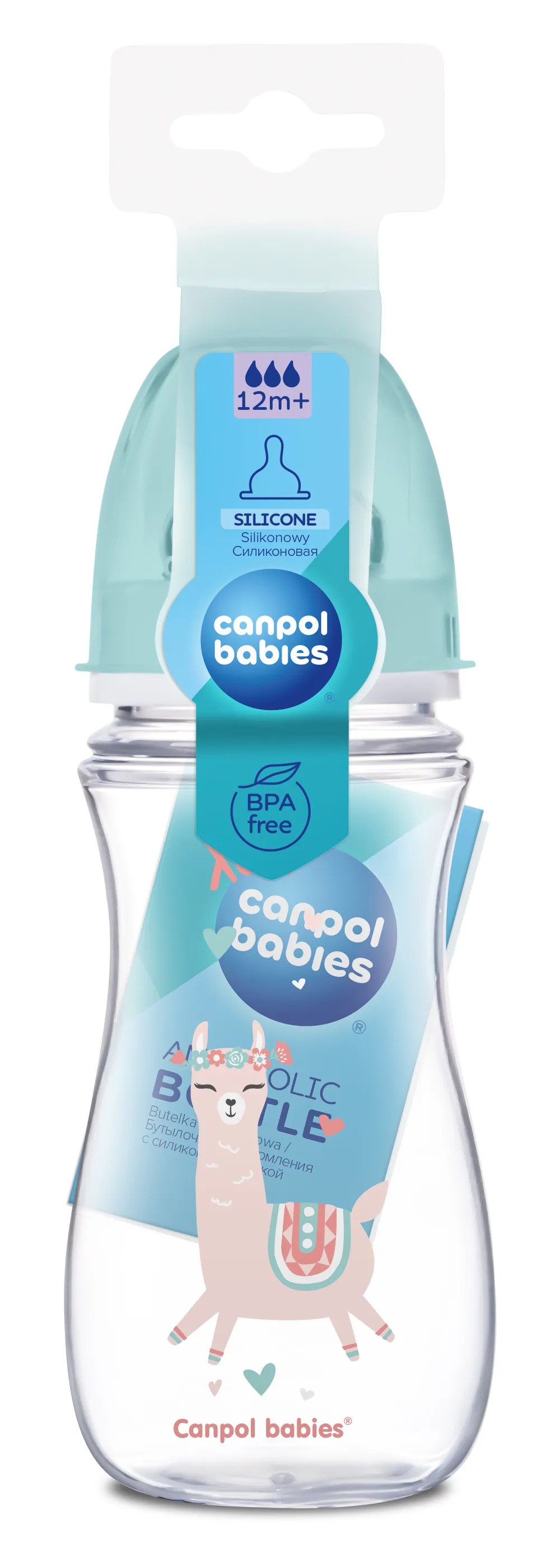 Canpol бутылочка PP Easy Start антиколиковая с широкой горловиной Exotic Animals 300 мл зеленая
