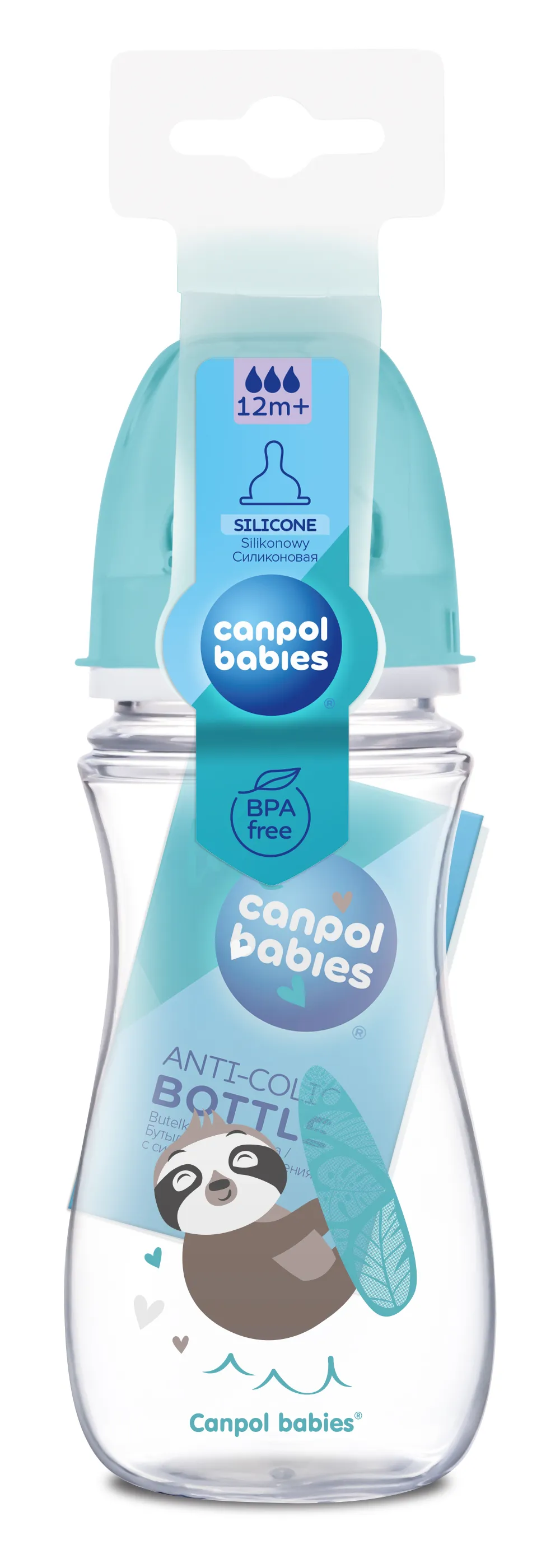 Canpol бутылочка PP Easy Start антиколик с широкой горловиной Exotic Animals голубая 300 мл