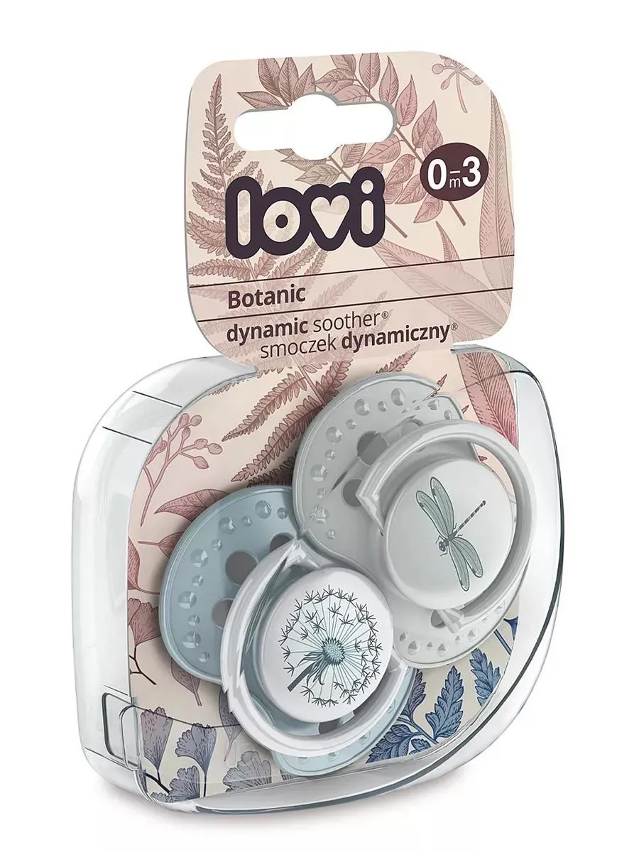 Lovi Botanic соска-пустышка силиконовая динамическая №2 для мальчика от 0-3 месяцев