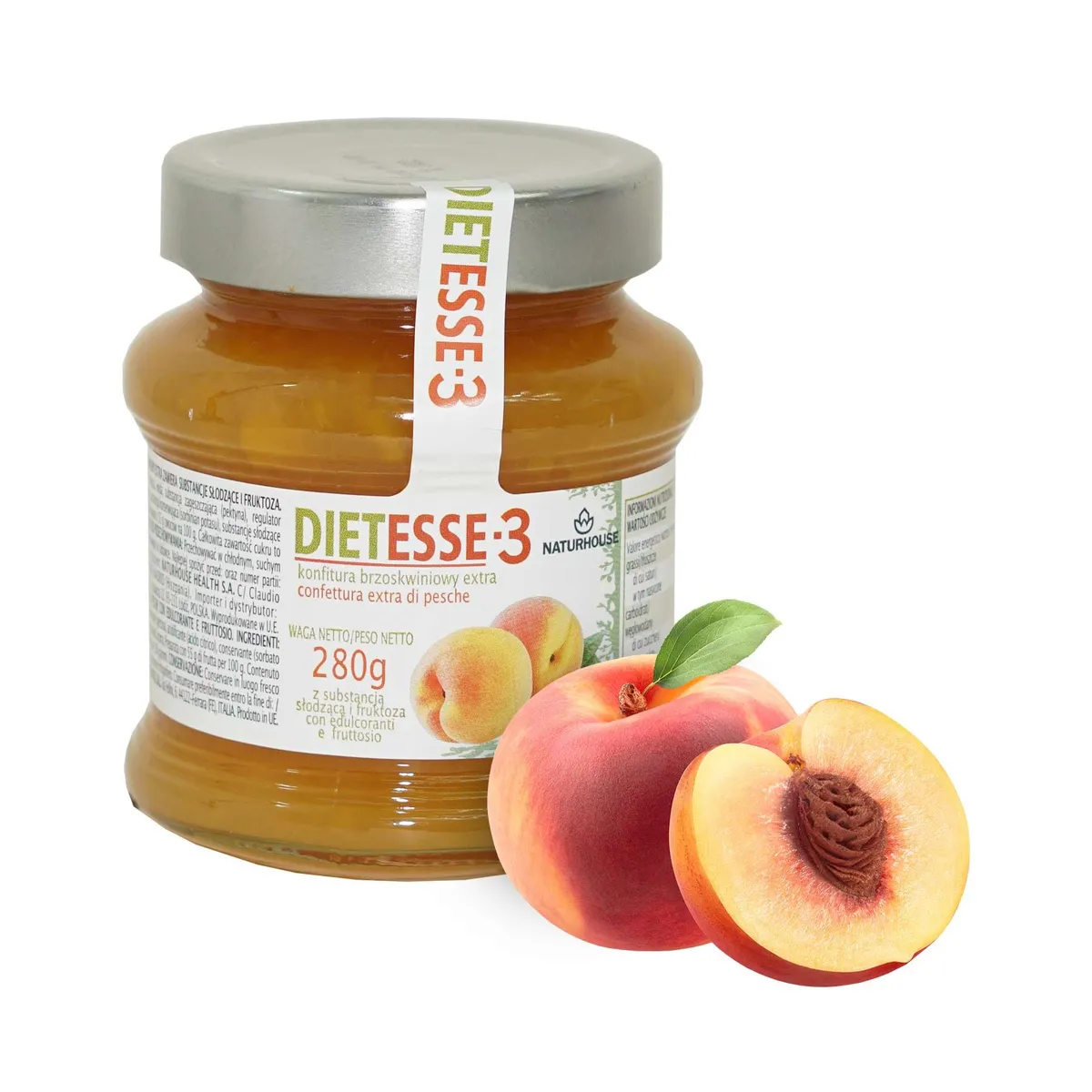 Naturhouse Джем персиковый с фруктозой и сукралозой 280 г