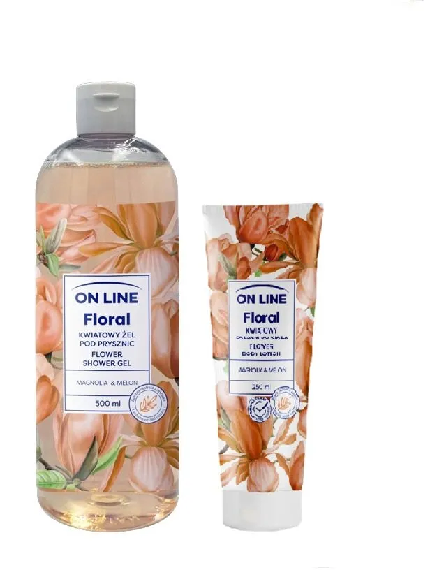 On Line Floral гель для душа и лосьон для тела Магнолия и дыня 500 мл + 250 мл