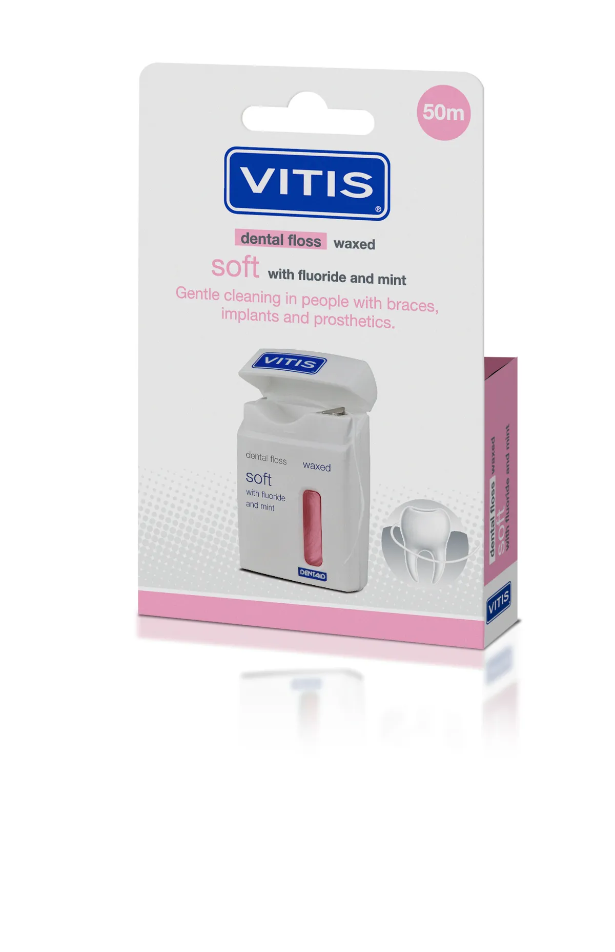 VITIS Вощеная зубная нить мягкая 50 м