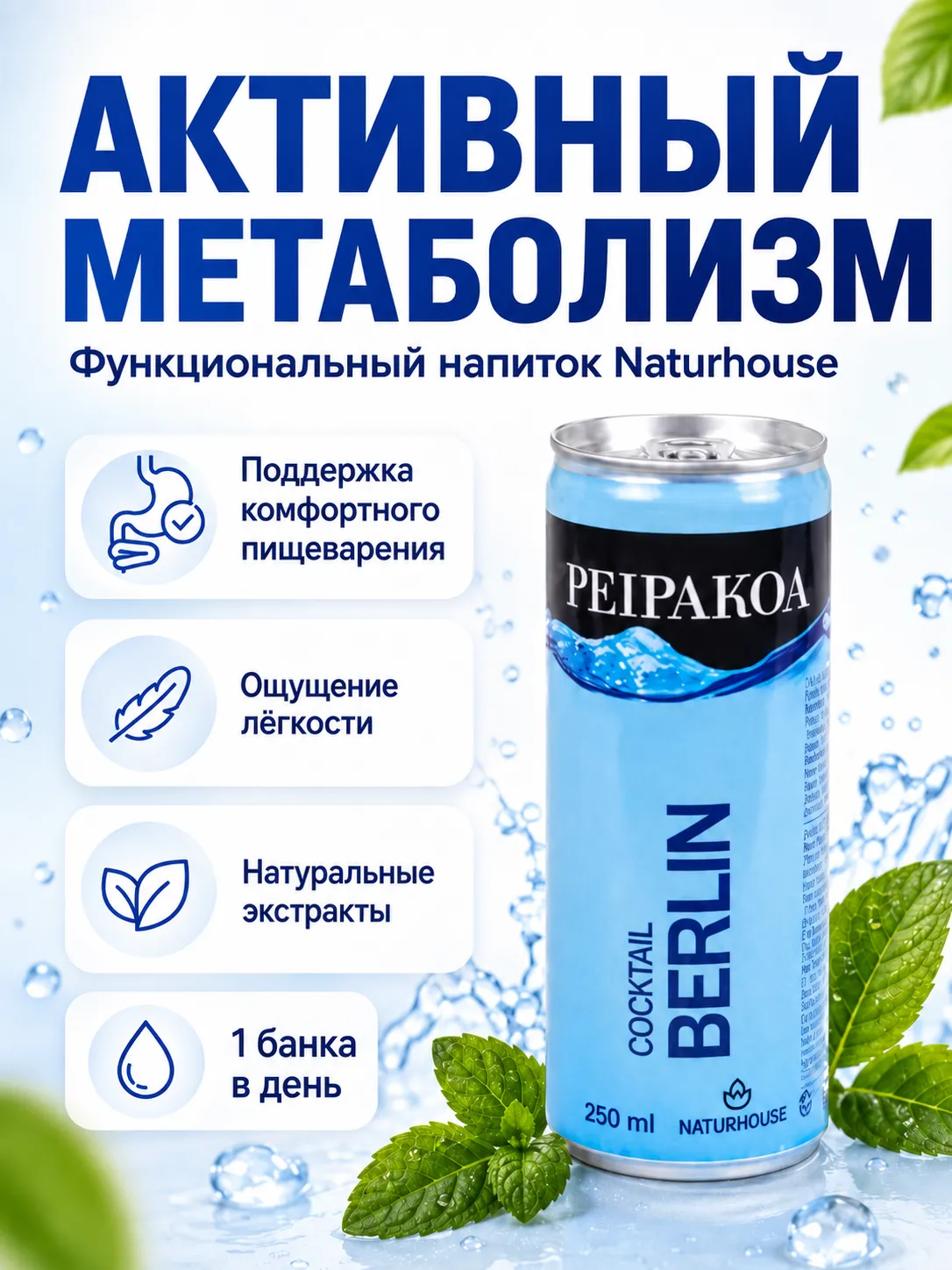 Naturhouse Коктейль Берлин Активный метаболизм 250 мл