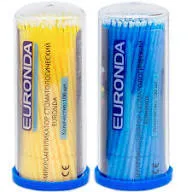 Микроаппликаторы Euronda Monoart® Fine, 1,5 мм /жел+гол, 1туба-100шт/
