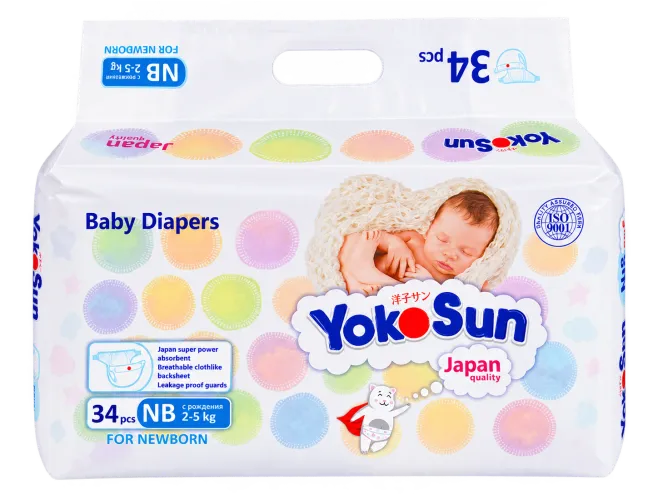 Подгузники YokoSun Comfort NB34 (2-5 кг)