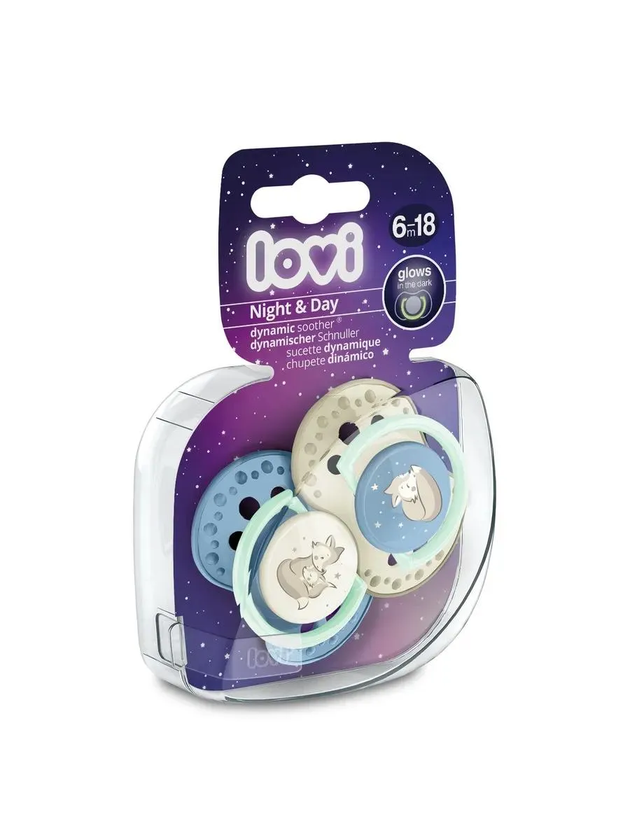 Lovi Night&Day соска-пустышка силиконовая динамическая для мальчика 6-18 месяцев