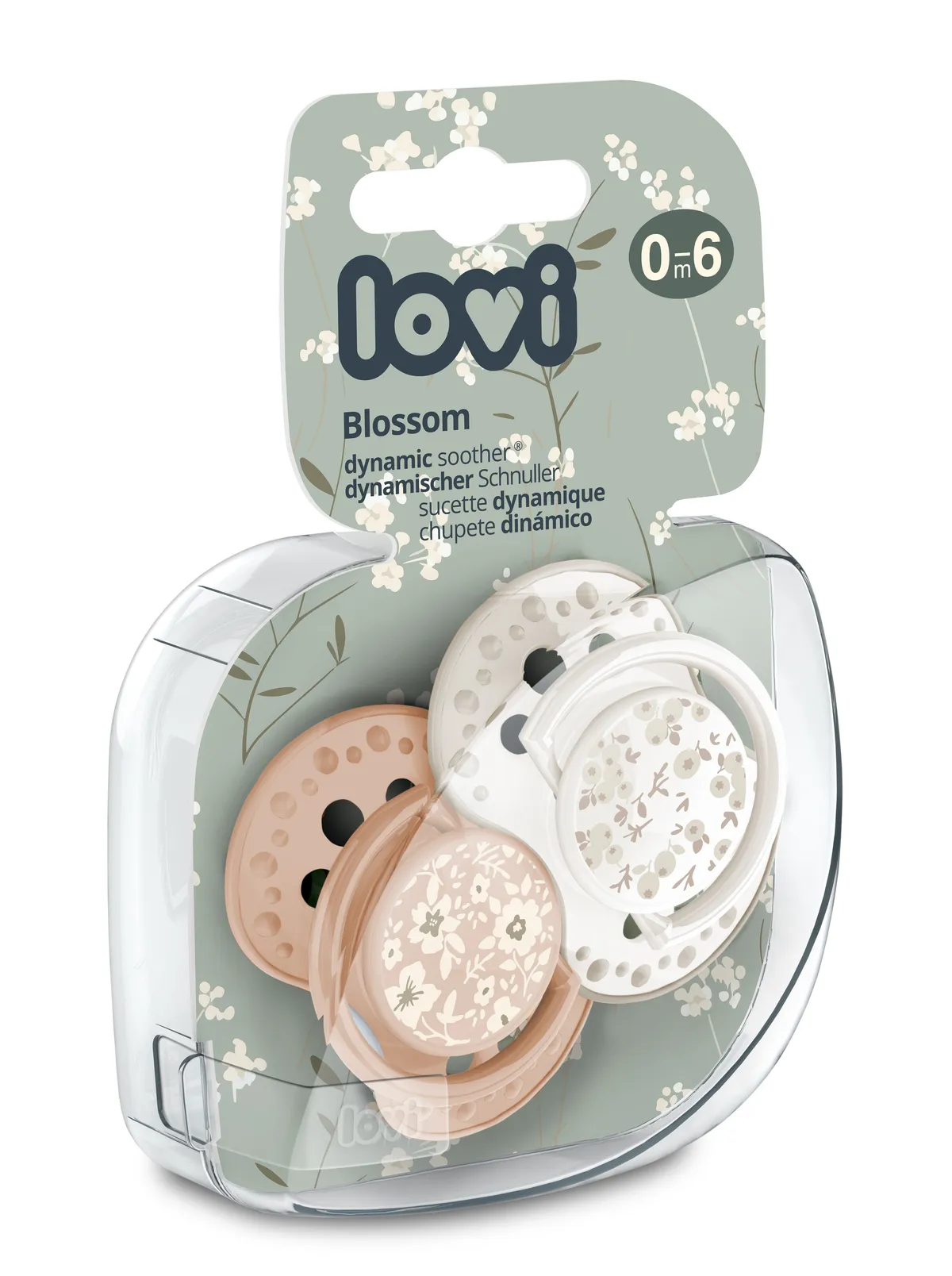 LOVI BLOSSOM IVORY соска-пустышка силиконовая динамическая №2 для девочки 0-6 месяцев