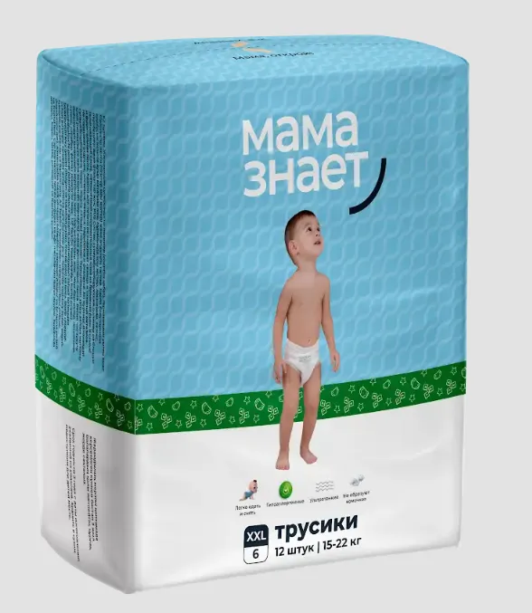 Подгузники-трусики Мама Знает XXL №12 (15-22 кг)